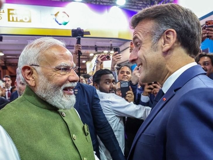 पेरिस में विवाटेक कार्यक्रम में मैक्रों और पीएम मोदी शामिल हुए। - Dainik Bhaskar