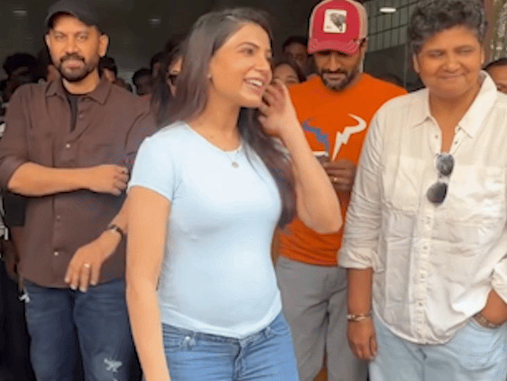 सामंथा प्रभु ने शेयर की बेबी बम्प की तस्वीर:लिखा- माई सिक्स पैक; फिल्म मेकर राज निदिमोरू के साथ पिछले साल हुई थी शादी
