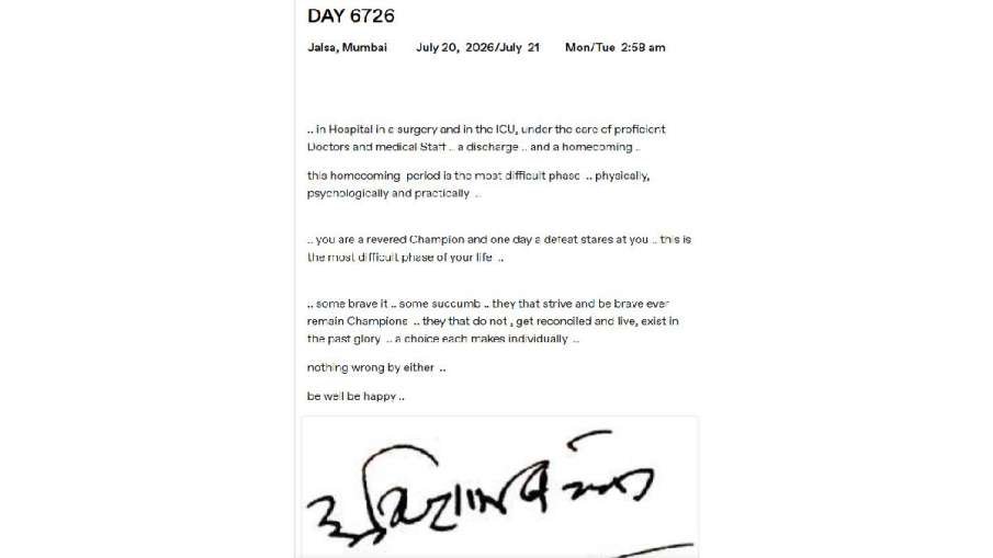amitabh bachchan post on health