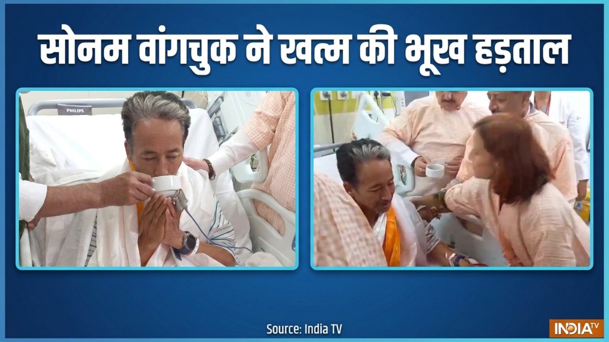 सोनम वांगचुक ने भूख हड़ताल खत्म की, जेपी नड्डा, जितेंद्र सिंह ने पिलाया जूस, PM मोदी ने की अपील