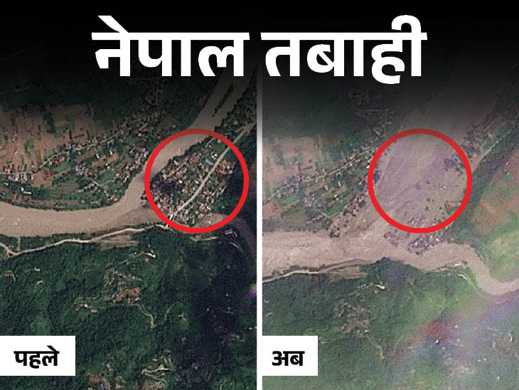 Nepal Floods Disaster Satellite Images; Trishuli River