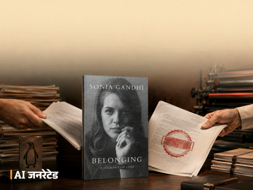 ‘बिलॉन्गिंग: ए जर्नी ऑफ लव’ किताब में सोनिया गांधी ने अपने संस्मरण लिखे हैं। 10 नवंबर को लॉन्च होगी। - Dainik Bhaskar