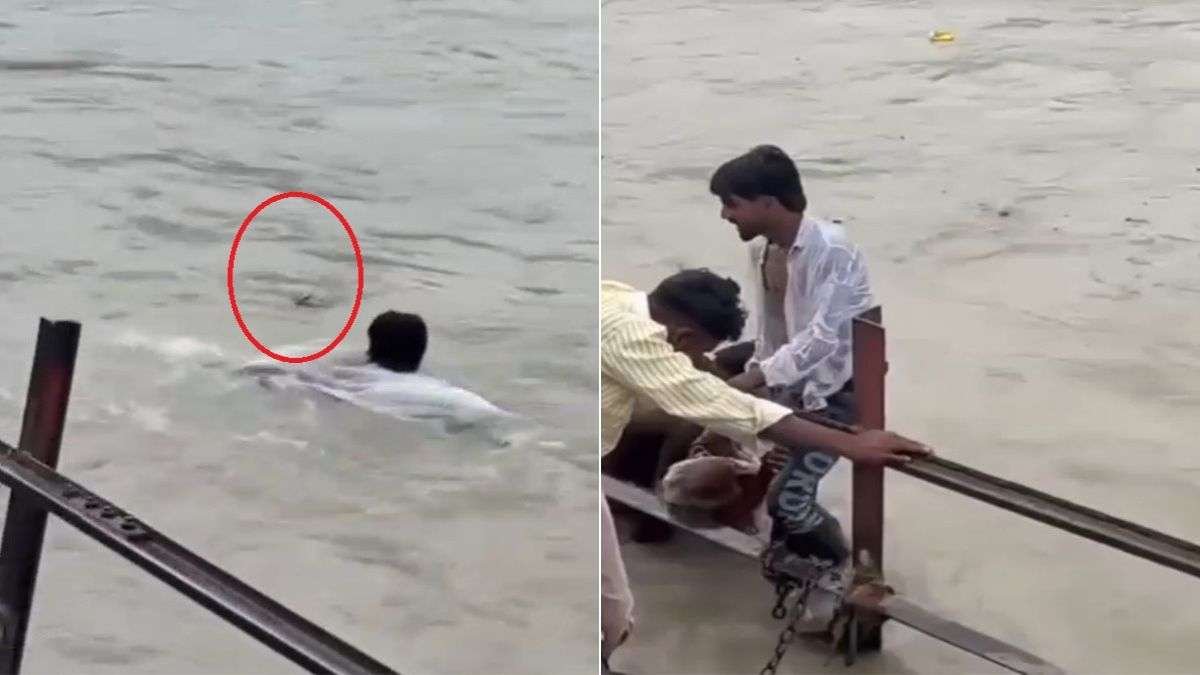 गंगा में बह रहा था 70 साल का बुजुर्ग, हर की पैड़ी पर फिर जो हुआ उसे कैमरे ने कर लिया कैद; VIDEO वायरल