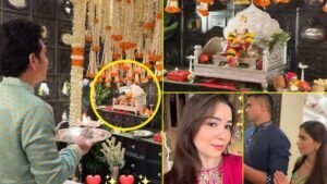 सचिन तेंदुलकर ने चांदी के सिंहासन में किया बप्पा का स्वागत, धूमधाम से मनाई गणेश चतुर्थी, पारंपरिक लुक में छाईं बेटी सारा और बहू सानिया | ACTPnews
