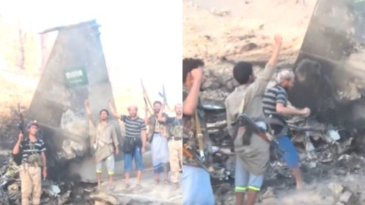हूतियों ने मार गिराया था सऊदी अरब का F-15 लड़ाकू विमान? अब जारी किया मलबे का VIDEO